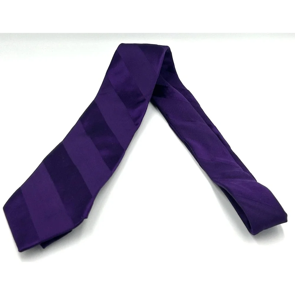 Express Men's Neck Tie Purple on Purple Textured‎ Stripe 3.5 Width 60 Length